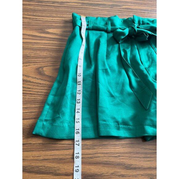 Worthington emerald green zip front shorts with belt size 16 NWOT - Picture 8 of 8